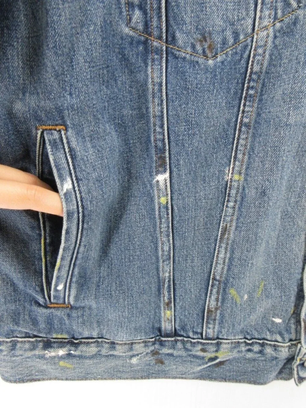 Polo Ralph Lauren Denim Supply Jacket XXL Trucker Paint Distressed